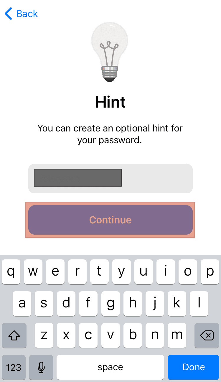 Telegram Hint Continue