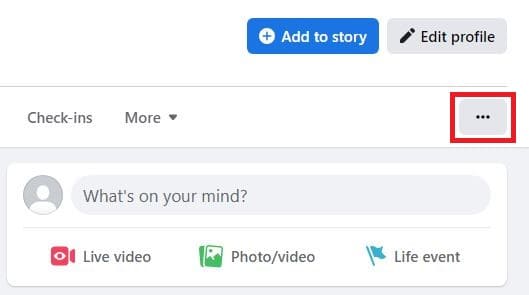 Three Dots Button On Facebook Profile