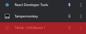 Tiktok Unfollower Chrome Extension In Extensions List