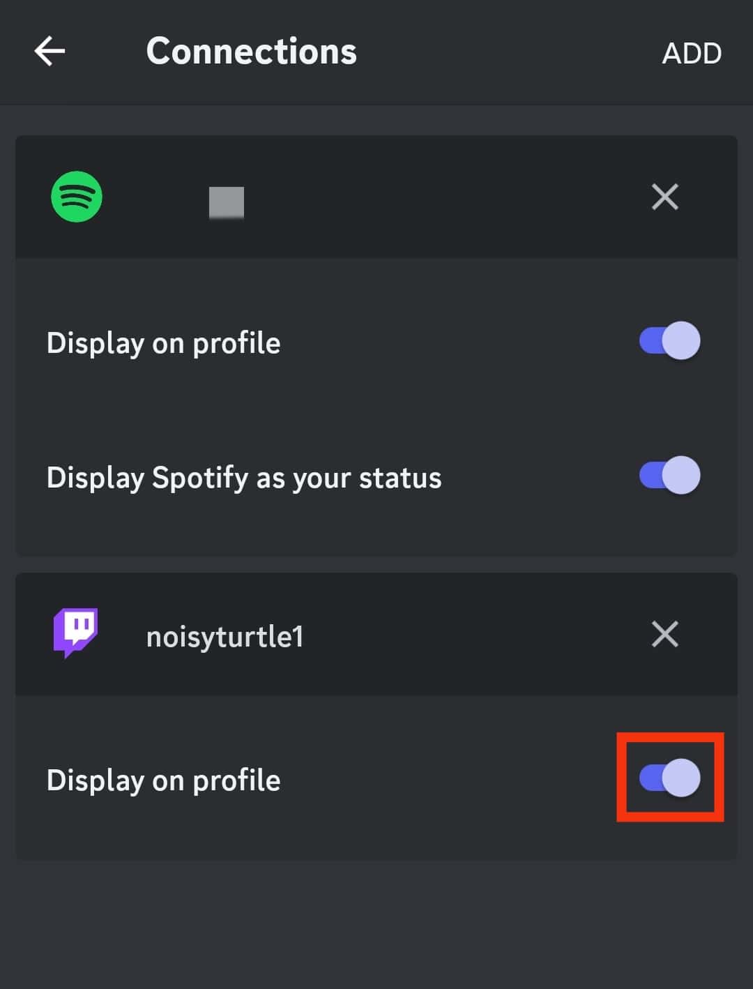 Turn On “Display On Profile