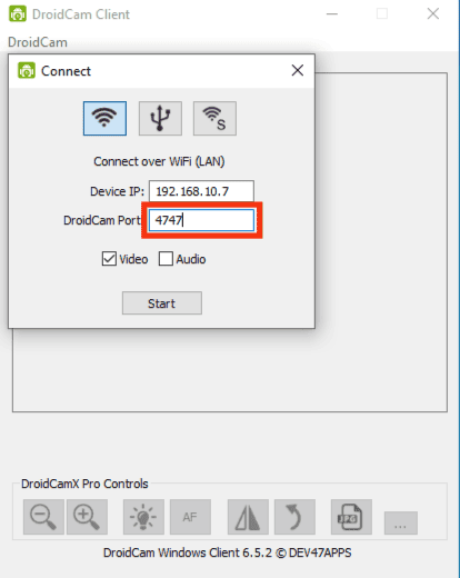 Type In The Droidcam Port