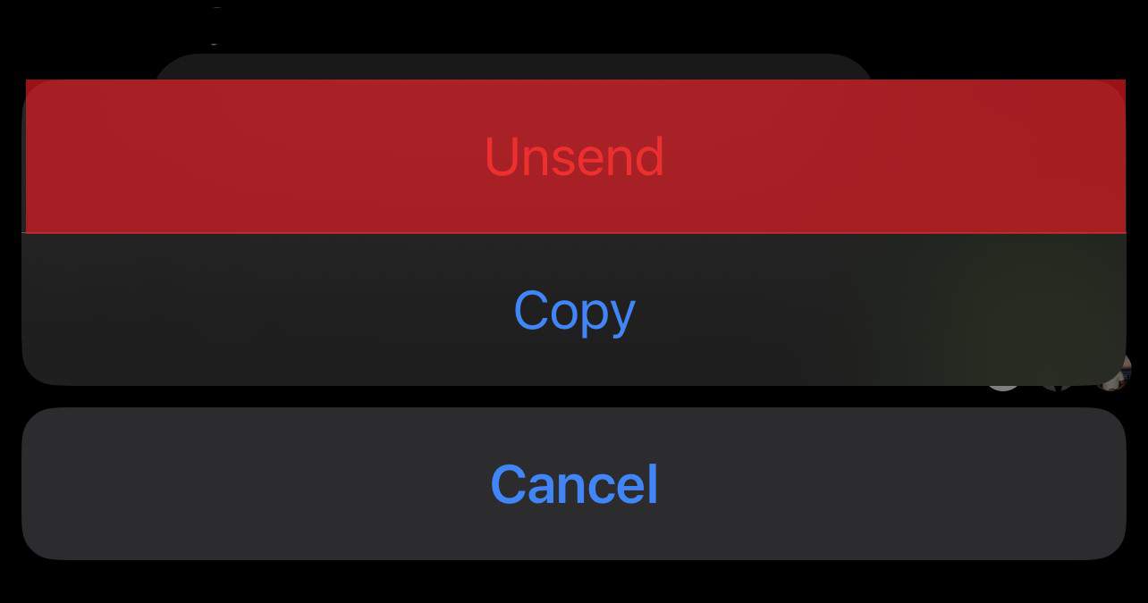 Unsend On Facebook Messenger Mobile App