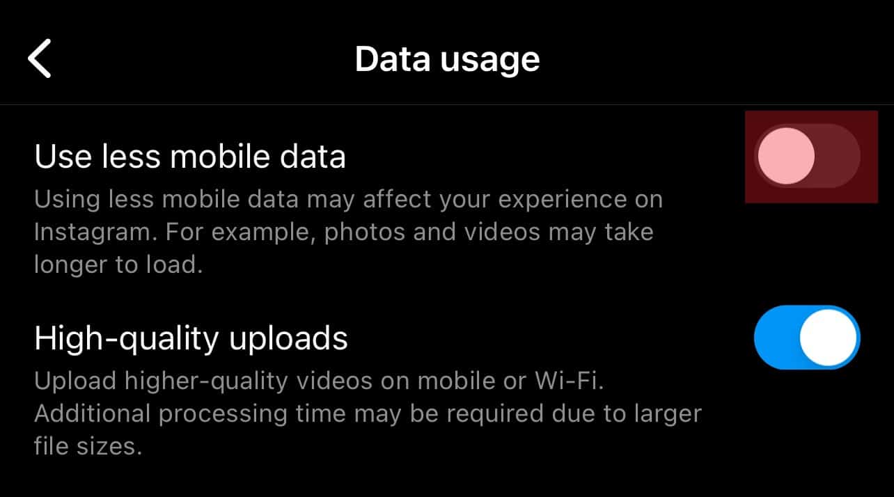 Use Less Mobile Data On Instagram