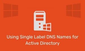 Using Single Label Dns Names For Active Directory