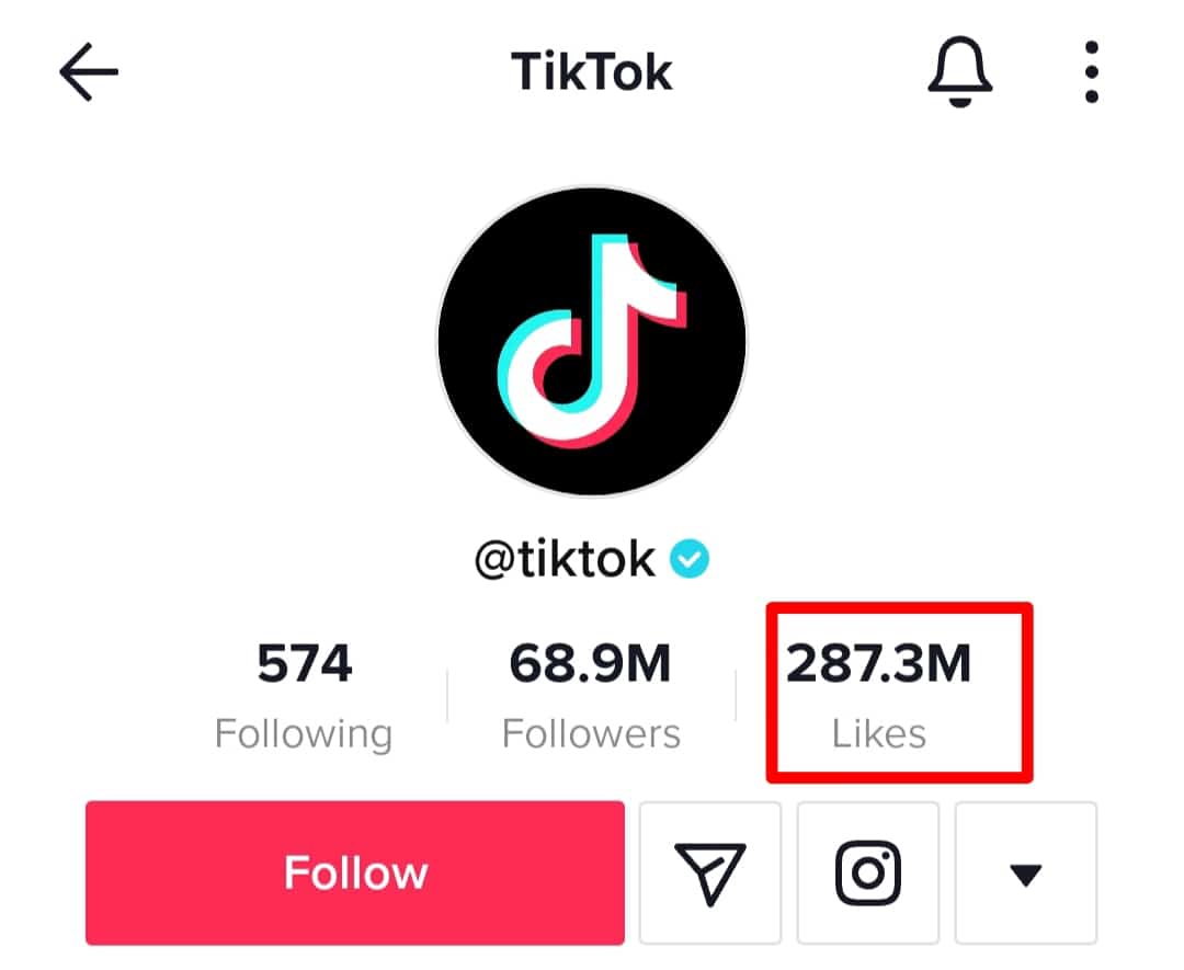 Value From Right Is Total Number Of Likes Tiktok