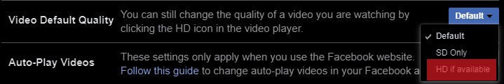 Video Default Quality On Facebook
