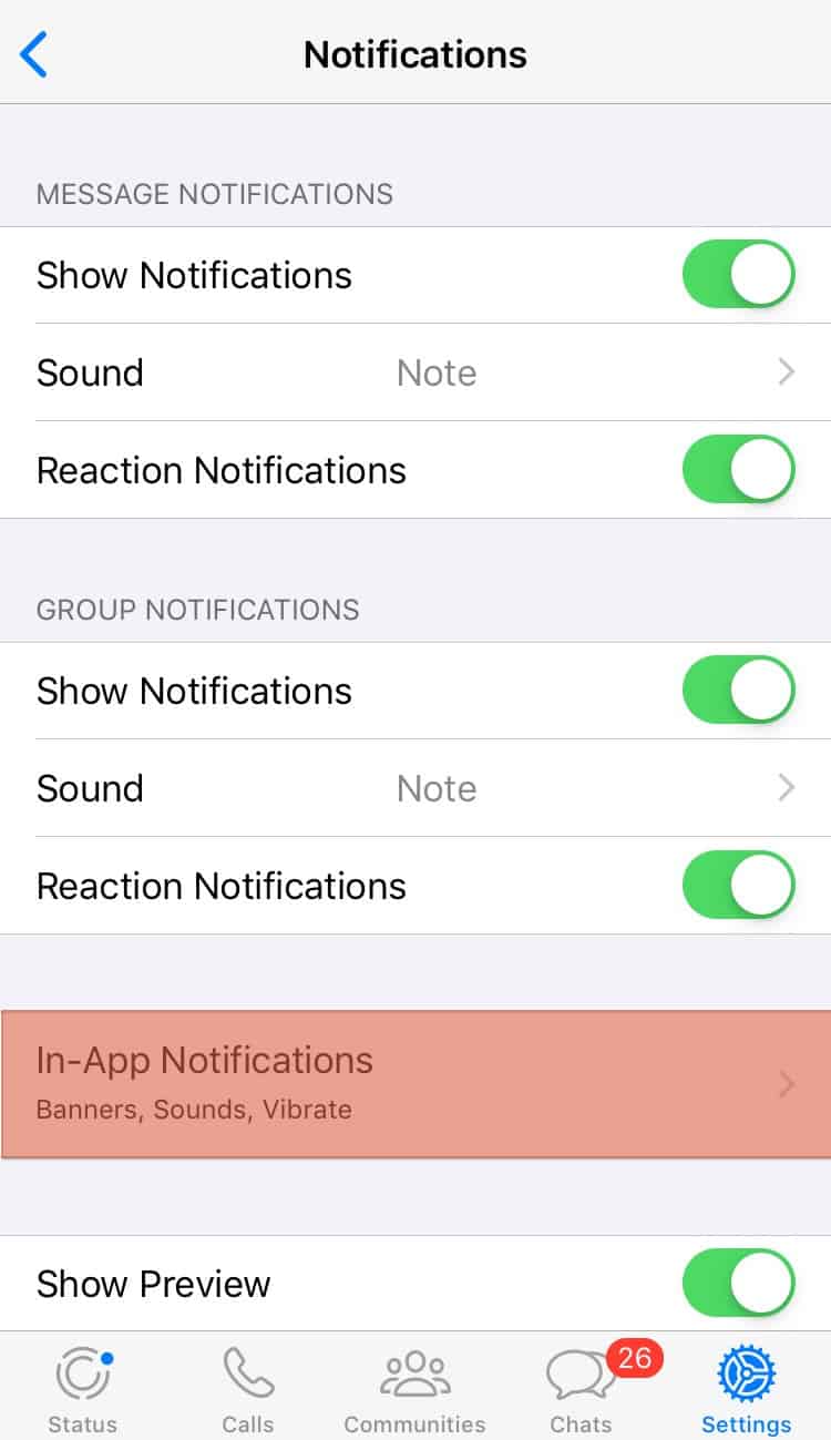 Whatsapp In App Notifications