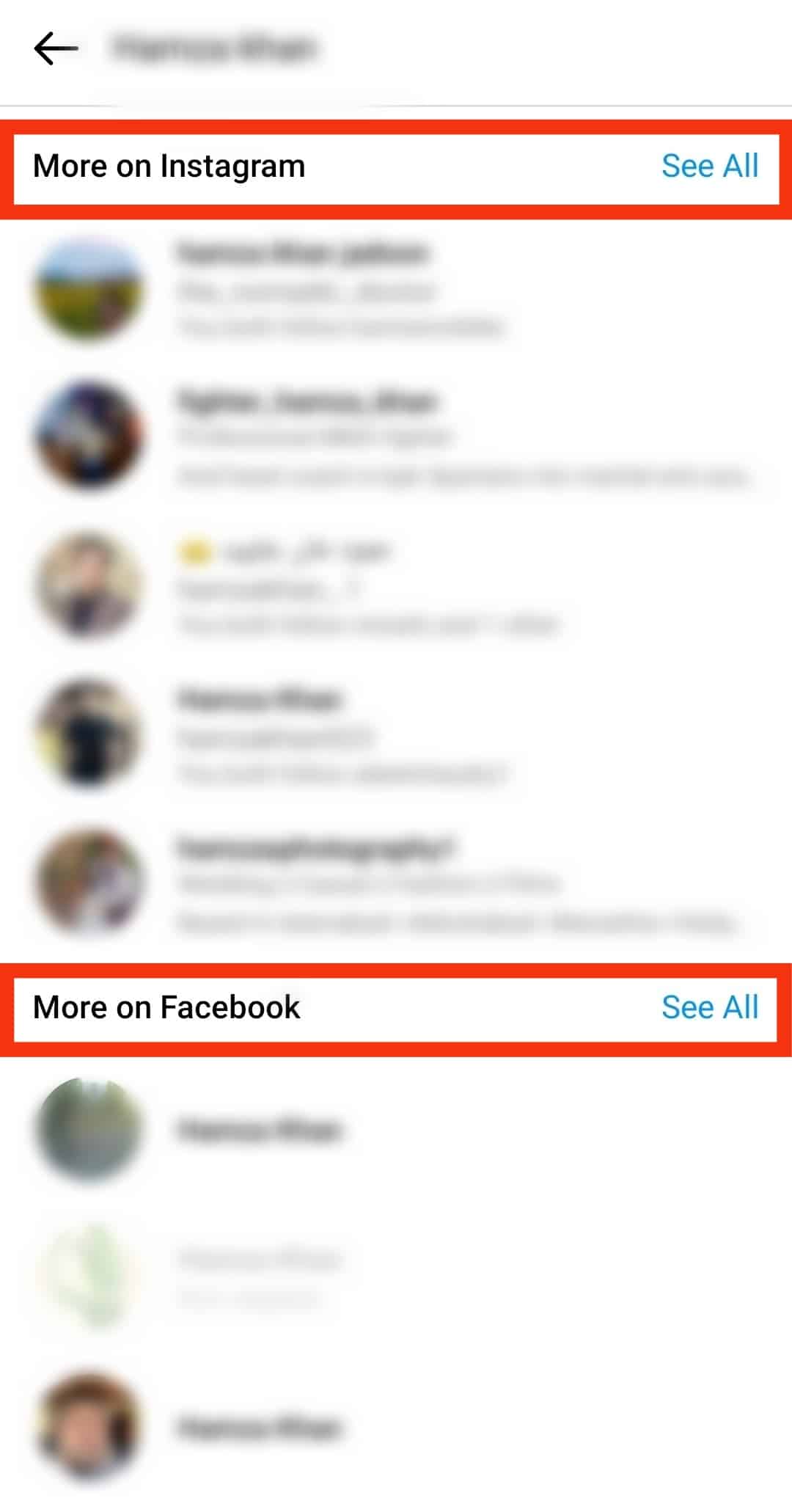 You Will See A Profile Under The “More On Instagram” And “More On Facebook”