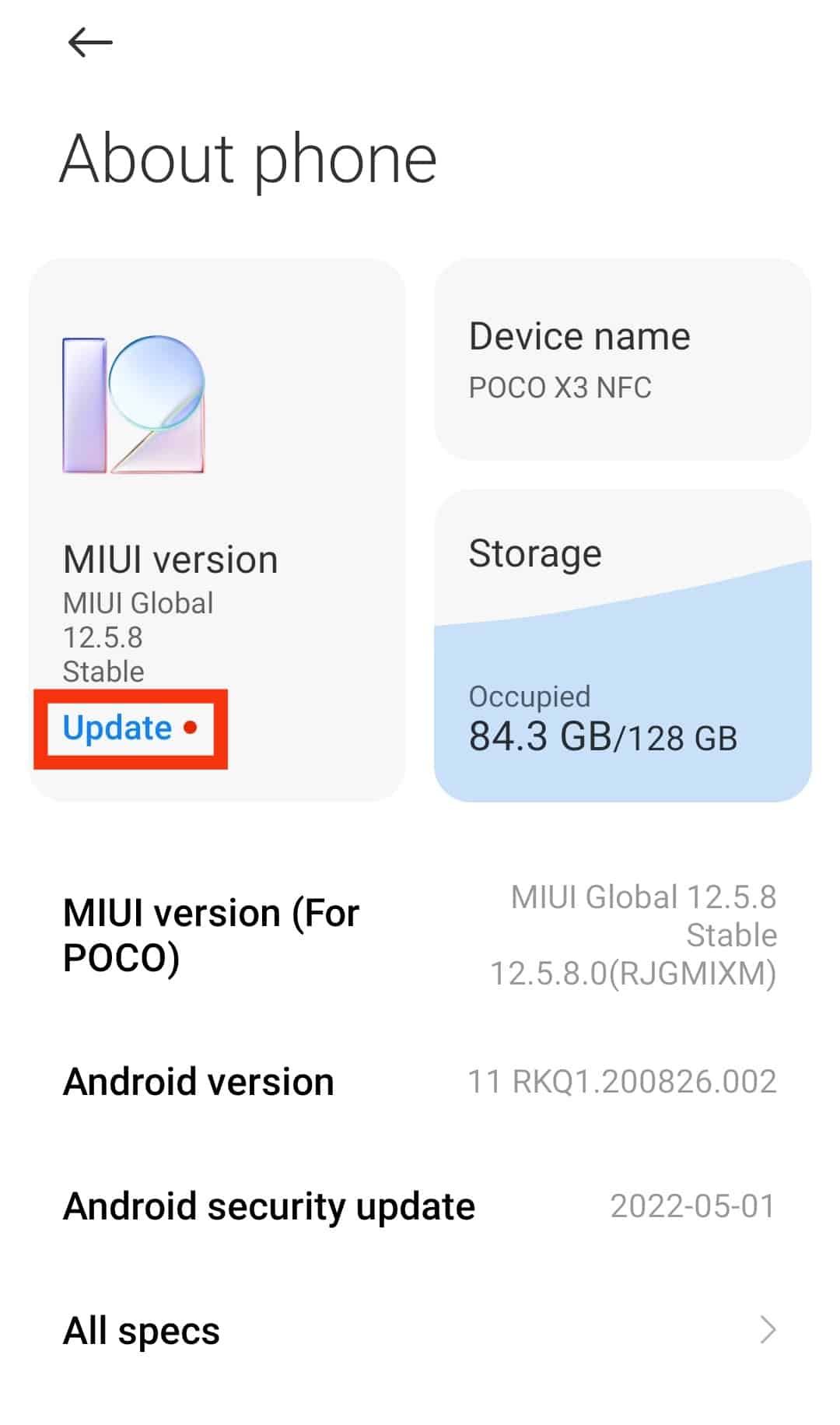 You Will See An Update Button